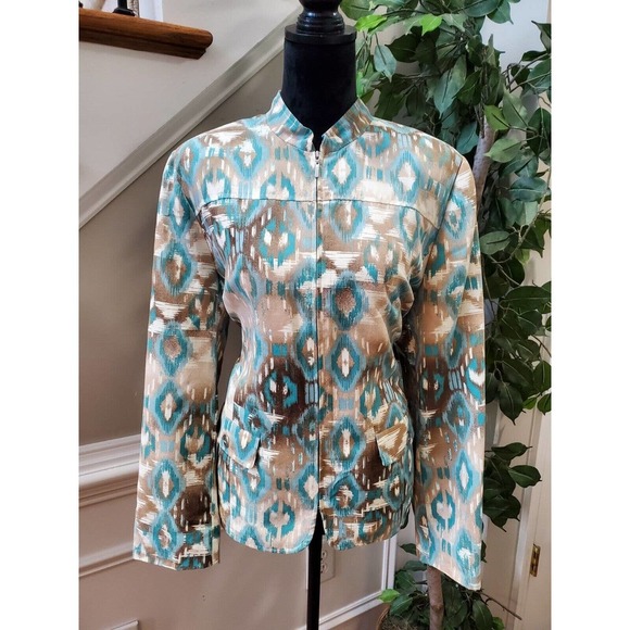 Alfred Dunner Women's Multicolor Polyester Long Sleeve Full Zip Casual Jacket 14 - Picture 12 of 12